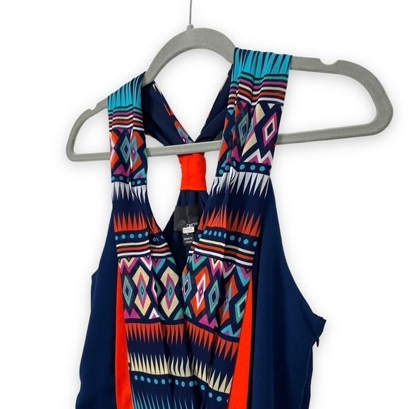 Greylin Boho Aztec Diamond Print Sleeveless Mini Dress Size S - Picture 3 of 10